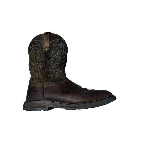 ARIAT Men F2413-18 Sierra Steel Toe Work Boot 12D Cowboy Brown Square Ranch - Picture 1 of 10